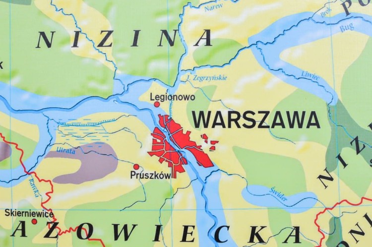 Polska - rodzaje gleb 1:550 000. Mapa ścienna wydawnictwa Meridian. Fragment 2
