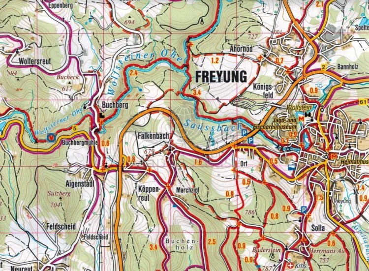Szumawa / Sumava, Trojmezi, Plane. Mapa turystyczna 435 wydawnictwa Shocart. Fragment 1