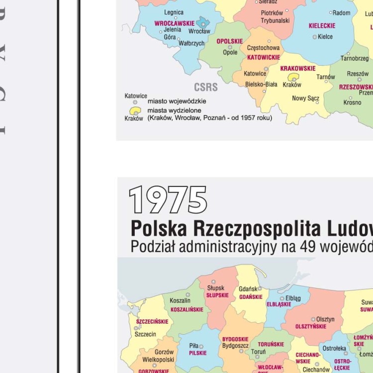 Polska 1:500 000. Mapa ścienna administracyjno-kodowa. Wyd. 2020. Wersja STRONG. Fragment 3