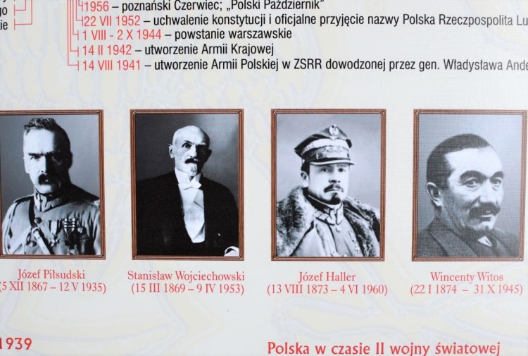 Polska. 1000 lat historii Polski - dziedzictwo narodowe (1800-2009). Plansza edukacyjna wydawnictwa Meridian. Fragment 3