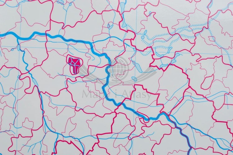 Polska 1:550 000. Mapa ścienna konturowa (administracyjna) wydawnictwa Meridian. Fragment 2