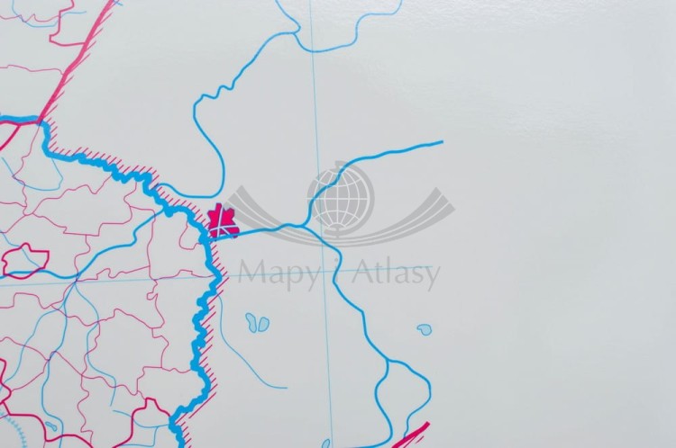 Polska 1:550 000. Mapa ścienna konturowa (administracyjna) wydawnictwa Meridian. Fragment 4