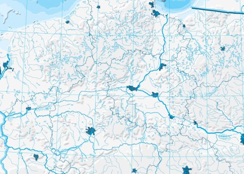 Polska 1:500 000. Mapa ścienna konturowa hipsometryczna (ćwiczeniowa) wydawnictwa Meridian. Fragment 1