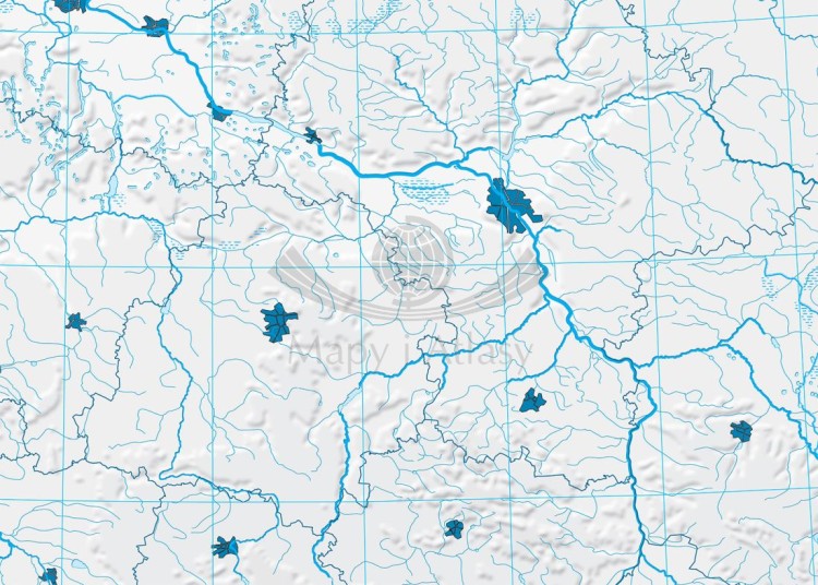 Polska 1:500 000. Mapa ścienna konturowa hipsometryczna (ćwiczeniowa) wydawnictwa Meridian. Fragment 2