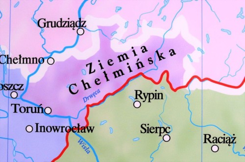 Ziemie polskie po kongresie wiedeńskim. Mapa ścienna wydawnictwa Meridian. Fragment 1