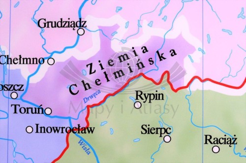 Ziemie polskie po kongresie wiedeńskim. Mapa ścienna wydawnictwa Meridian. Fragment 1