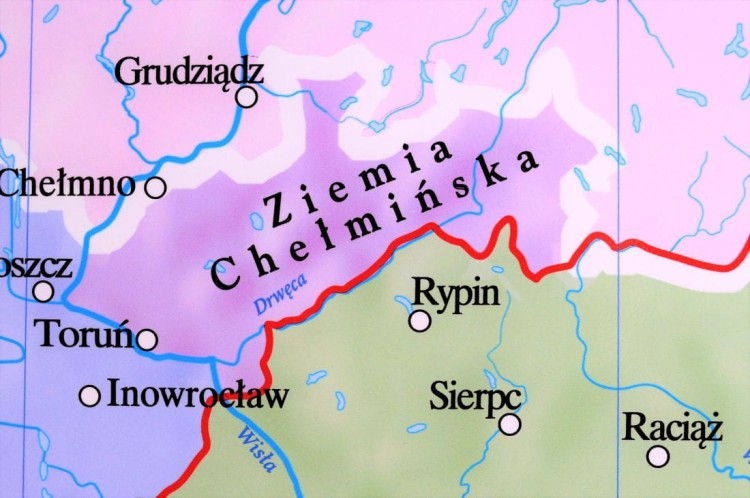 Ziemie polskie po kongresie wiedeńskim. Mapa ścienna wydawnictwa Meridian. Fragment 1