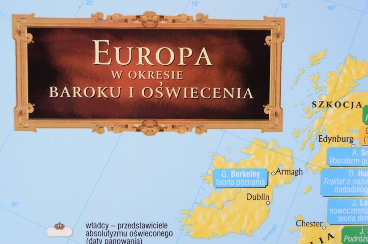 Rzeczpospolita Polska w XVII i XVIII w. / Europa do połowy XVIII w. Dwustronna mapa ścienna wydawnictwa Meridian. Strona 2 - fragment 1