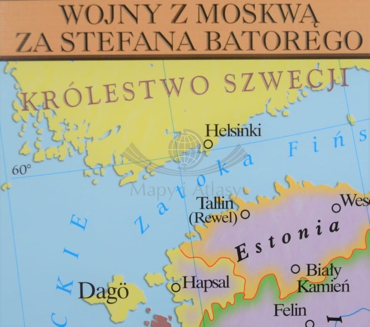 Rzeczpospolita Polska po Unii Lubelskiej / Europa XVI w. Dwustronna mapa ścienna wydawnictwa Meridian. Strona 1 - fragment 5