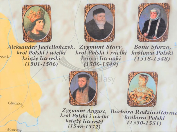Rzeczpospolita Polska po Unii Lubelskiej / Europa XVI w. Dwustronna mapa ścienna wydawnictwa Meridian. Strona 1 - fragment 4