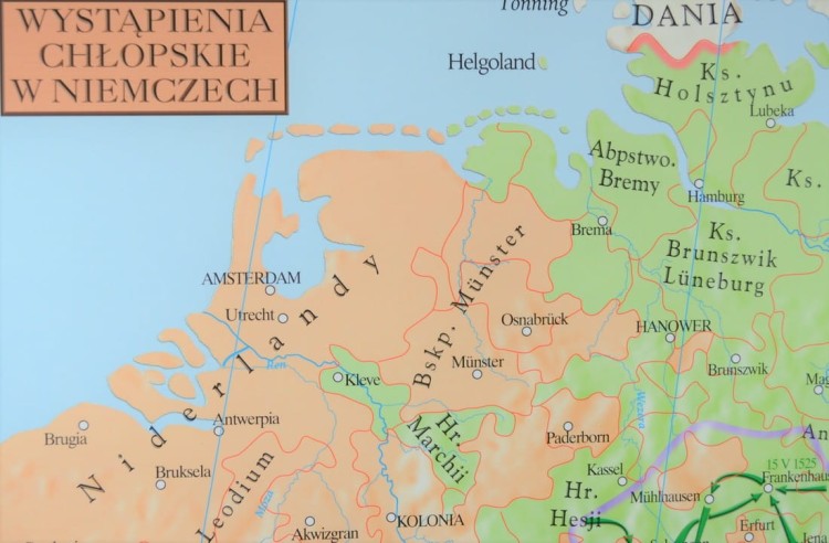 Rzeczpospolita Polska po Unii Lubelskiej / Europa XVI w. Dwustronna mapa ścienna wydawnictwa Meridian. Strona 2 - fragment 6