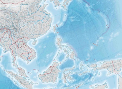 Azja 1:10 500 000. Mapa ścienna konturowa (do ćwiczeń) wydawnictwa Meridian. Fragment