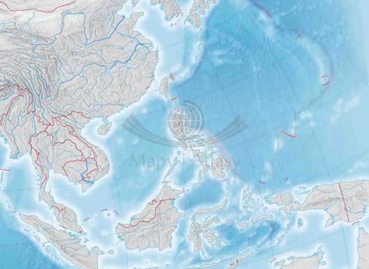 Azja 1:10 500 000. Mapa ścienna konturowa (do ćwiczeń) wydawnictwa Meridian. Fragment