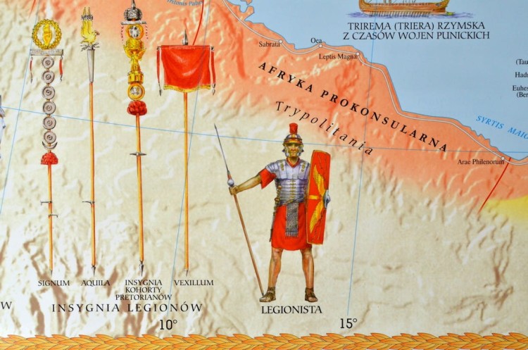 Starożytny Rzym - państwo i kultura. Dwustronna mapa ścienna wydawnictwa Meridian. Strona 1- fragment 4