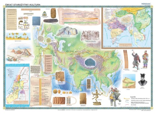 Starożytny Wschód - kultura (cywilizacje wielkich rzek i ich kultury). Mapa ścienna wydawnictwa Meridian