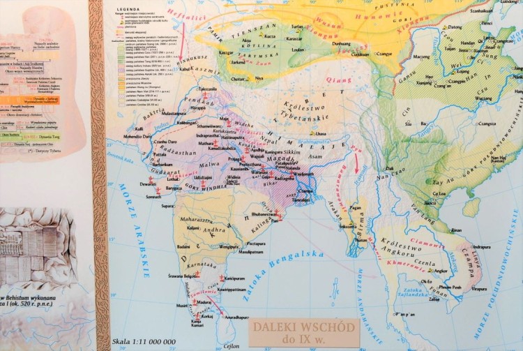 Starożytny Wschód - kultura (cywilizacje wielkich rzek i ich kultury). Mapa ścienna wydawnictwa Meridian. Fragment 3