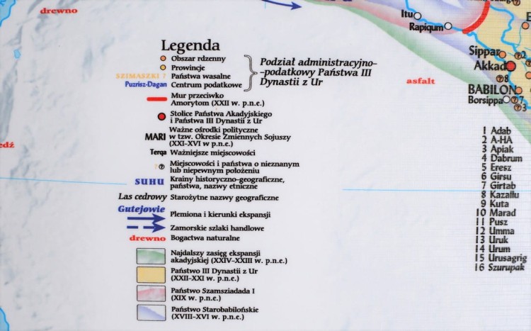 Starożytny Wschód - pierwsze państwa. Mapa ścienna wydawnictwa Meridian. Fragment 8
