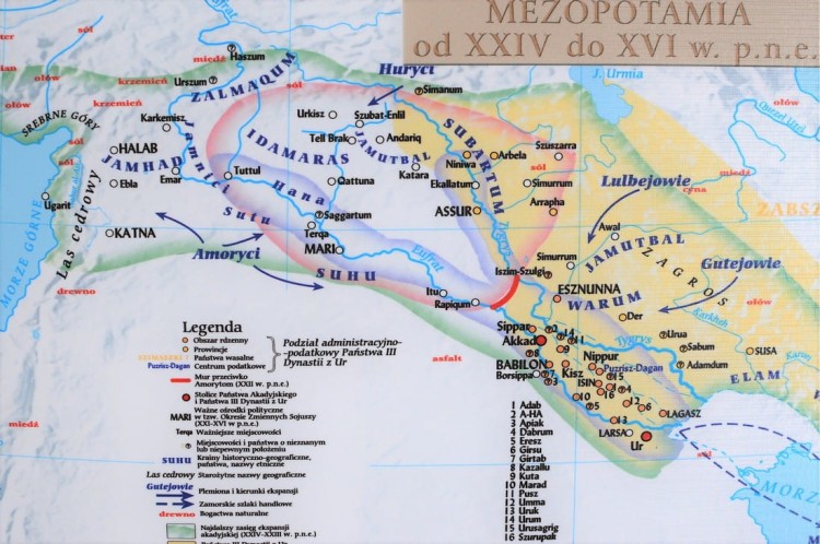 Starożytny Wschód - pierwsze państwa. Mapa ścienna wydawnictwa Meridian. Fragment 12