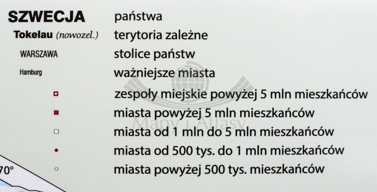 Świat 1: 26 000 000. Degradacja środowiska na świecie. Mapa ścienna wydawnictwa Meridian. Legenda 2
