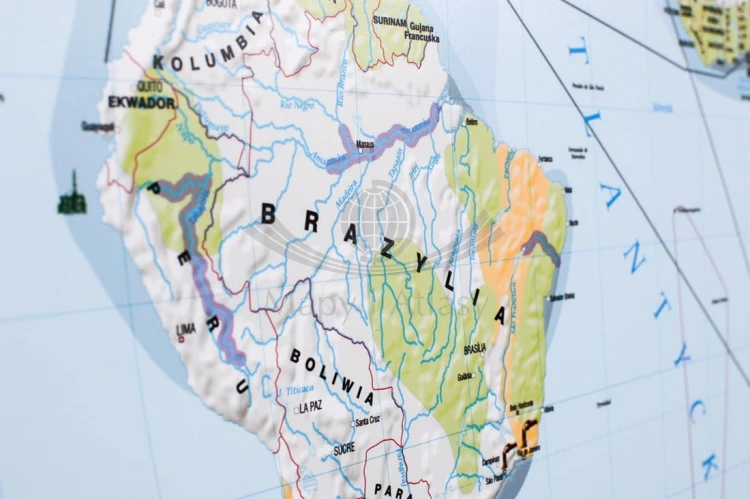 Świat 1: 22 000 000. Degradacja środowiska na świecie. Mapa ścienna wydawnictwa Meridian. Fragment 5