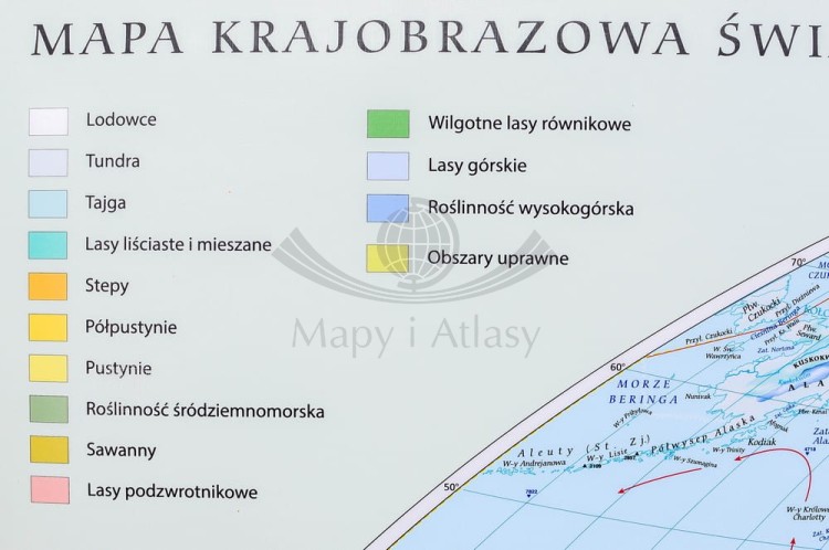Świat 1:22 000 000. Mapa ścienna krajobrazowa wydawnictwa Meridian. Legenda 1