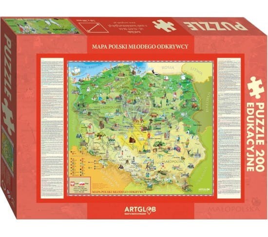 Polska Młodego Odkrywcy. Puzzle dla dzieci 200 elementów. Opakowanie