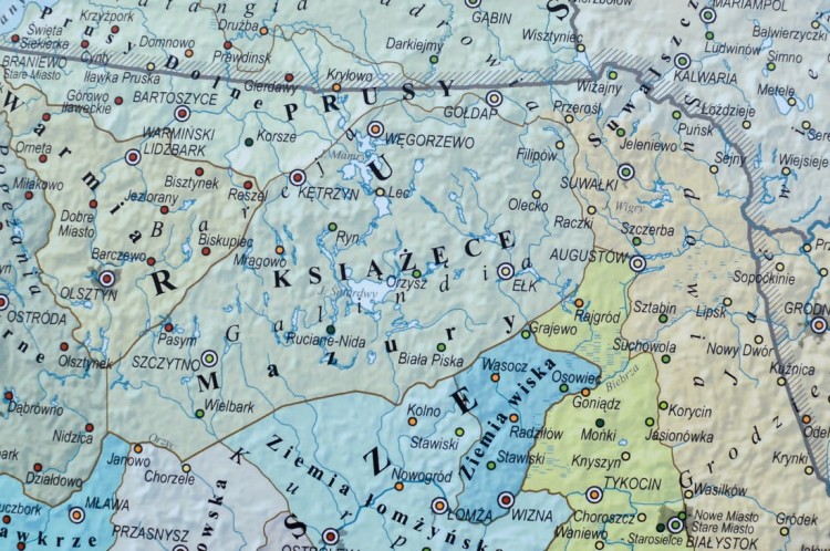 Polska. Regiony historyczne / Poczet królów i książąt polskich. Mapa ścienna. Fragment 5