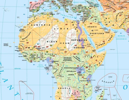 Świat 1:26 000 000. Mapa ścienna gospodarcza (rolnictwo i użytkowanie gleby) wydawnictwa Meridian. Fragment 1