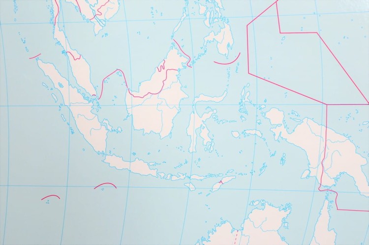 Świat 1:22 000 000. Mapa ścienna konturowa (do ćwiczeń) wydawnictwa Meridian. Fragment 6