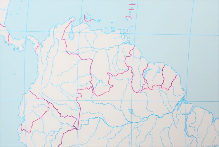 Świat 1:22 000 000. Mapa ścienna konturowa (do ćwiczeń) wydawnictwa Meridian. Fragment 7
