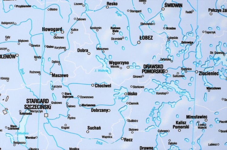 Polska 1:500 000. Mapa ścienna z podziałem na strefy obciążenia śniegiem. Wydawnictwo: Meridian. Fragment 3