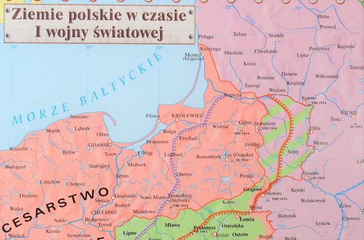 I Wojna Światowa w Europie i na Bliskim Wschodzie 1917-1918. Mapa ścienna wydawnictwa Meridian. Fragment 4
