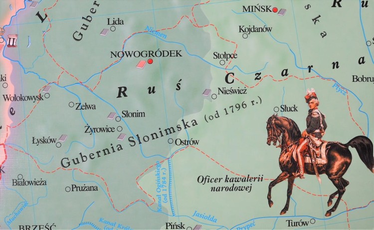 Rzeczpospolita Polska w okresie rozbiorów (1772-1795). Mapa ścienna wydawnictwa Meridian. Fragment 2