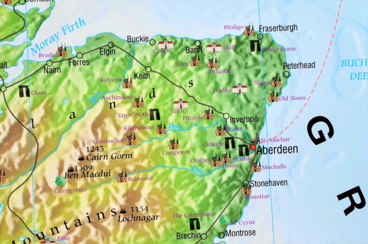Wielka Brytania i Irlandia / Czasy angielskie (The Tenses). Dwustronna mapa ścienna wydawnictwa Meridian. Strona 1 - fragment 3