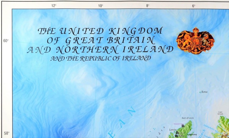 Wielka Brytania i Irlandia / Czasy angielskie (The Tenses). Dwustronna mapa ścienna wydawnictwa Meridian. Strona 1 - fragment 1