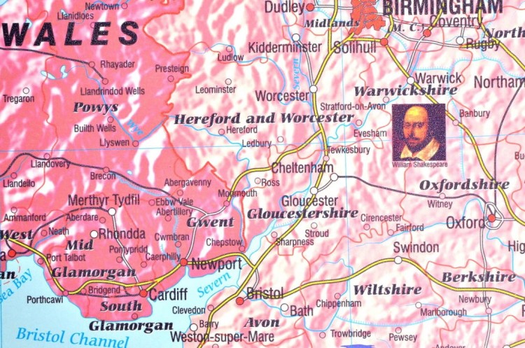 Wielka Brytania i Irlandia 1:950 000. Mapa ścienna polityczna. Drewniane półwałki wydawnictwa Meridian. Fragment 4