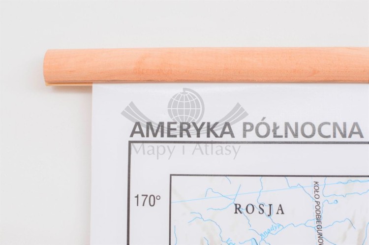 Ameryka Północna 1:7 480 000. Mapa ścienna polityczna wydawnictwa Meridian. Oprawa