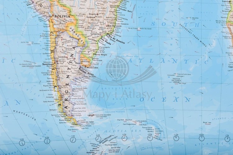 Świat 1:19 663 000. Mapa ścienna polityczna. Laminat matowy. Wydawnictwo: National Geographic. Fragment 4