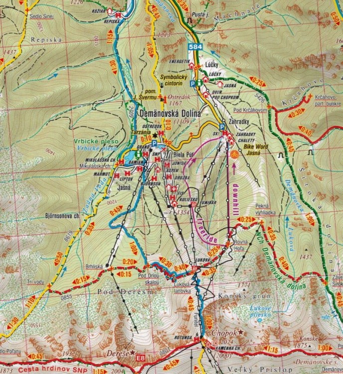 Niżne / Niskie Tatry. Chopok, Kralova Hola. Mapa turystyczna 475 wydawnictwa Shocart. Fragment 1
