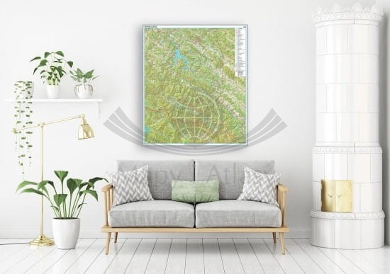 Bieszczady 1:50 000. Mapa ścienna turystyczna. Przykład aranżacji