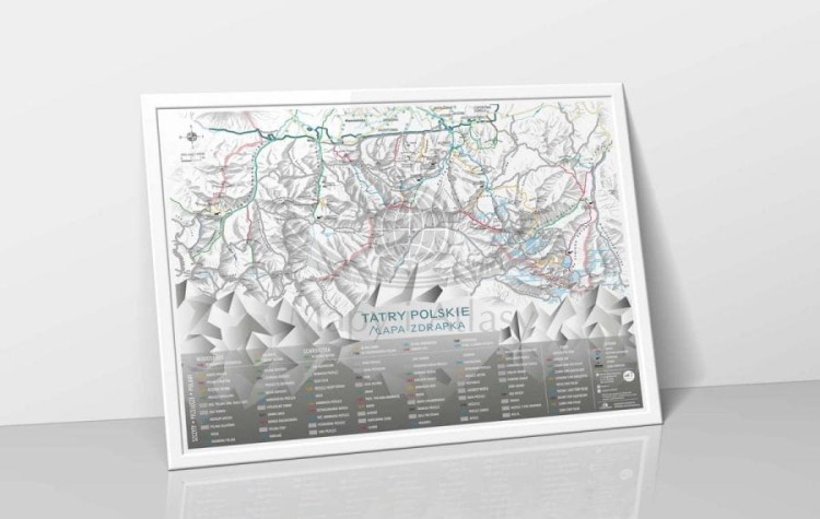 Mapa Zdrapka Szlaki Tatr. Przykład 3