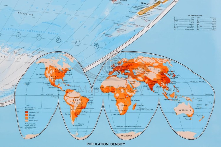 Świat 1:31 854 000. Mapa ścienna polityczna wydawnictwa National Geographic. Fragment 8