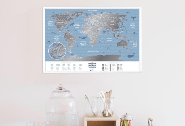 Świat. Mapa zdrapka Weekend World. Przykład aranżacji