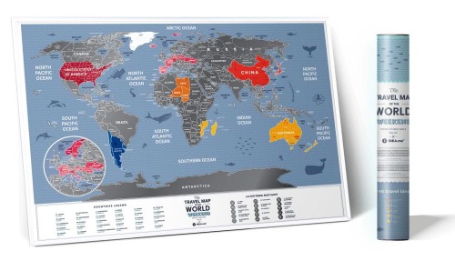 Świat. Mapa zdrapka Weekend World w ramie