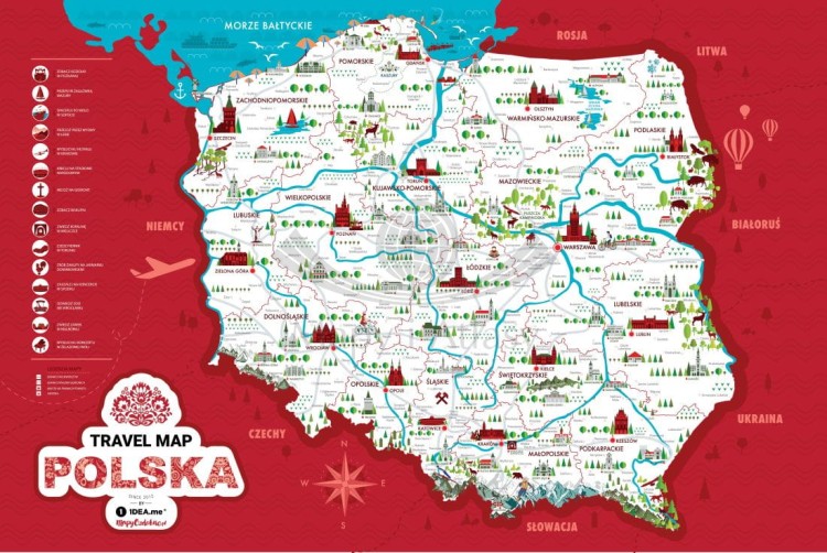 Polska. Mapa zdrapka Travel Map