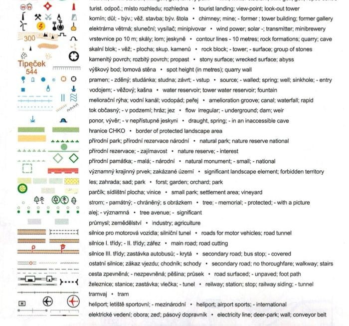 Morawski (Moravsky) Kras. Mapa turystyczna 15 wydawnictwa Geodezie On Line. Legenda 2