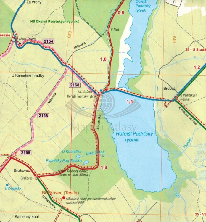 CHKO Brdy. Mapa turystyczna 52 wydawnictwa Geodezie On Line. Fragment 2