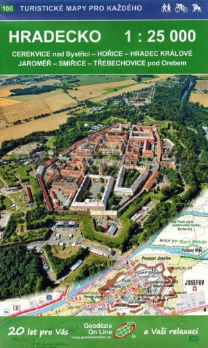 Hradecko. Mapa turystyczna 106 wydawnictwa Geodezie On Line. Okładka