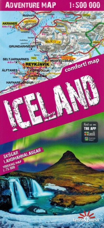 Islandia 1:500 000. Laminowana mapa samochodowo-turystyczna wydawnictwa TerraQuest. Okładka