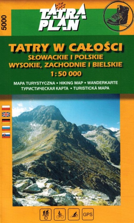 Tatry w całości. Mapa turystyczna 5000 wydawnictwa Tatra Plan. Okładka